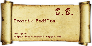 Drozdik Beáta névjegykártya