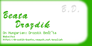 beata drozdik business card